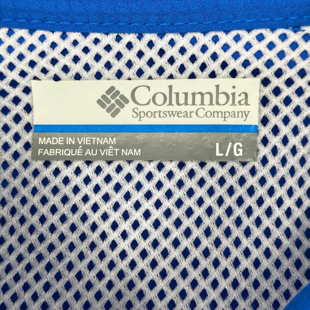 Columbia PFG Mens Large Blue Long Sleeve Fishing Shirt Omni-Shade Vented Ripstop - Picture 5 of 13